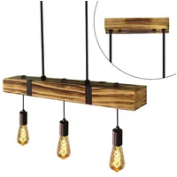 GBLY Pendelleuchte Esstisch aus Holz Vintage Hängelampe Retro Esszimmerlampe
