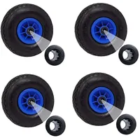 Baumarktplus 4x Sackkarrenrad Luftrad 260x85 3.00-4 75 mm 4PR