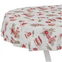 ANRO Wachstuchtischdecke Weihnachts Tischdecke abwaschbar Wachstuch Weihnachten Wachstischdecke Weihnachtsschmuck