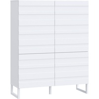 Forte Highboard FORTE "Bretania", weiß, B:109,9cm H:140cm T:41,6cm, Spanplatte,