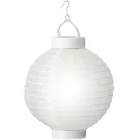 Kaemingk Lampion Kunststoff, Metall Ø20x32cm Solar LED weiß