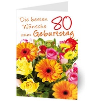 LUMA Geburtstagskarte 80. Blumen DIN B6