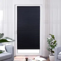 K-HOME K-Home® Klebe-Plissee schwarz, Lichtschutz B80 x H210 cm