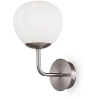 Maytoni Wandleuchte Modern, Weiß, Nickel, Metall, Glas, rund,rund, 27x19x15