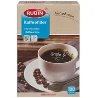 RUBIN Kaffeefilter naturbraun »Größe 4« 100 Stück braun