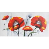 Mendler √ñlgem√§lde Roter Mohn, 100% handgemaltes Wandbild Gem√§lde XL,