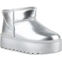 VAN HILL Damen Plateau Boots in Silber