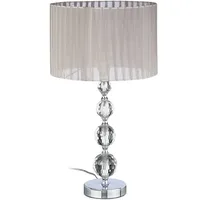 Relaxdays Nachttischlampe Kristall Grau/Silber