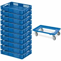 BRB-Lagertechnik BRB 10x Euroboxen + Bäckerkiste, LxBxH 600x400x90 mm,