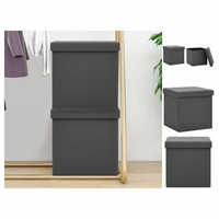 VidaXL Hocker mit Stauraum 2 Stk. Grau PVC