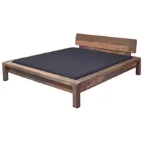 MASSIVMOEBEL24.DE Bett Sheesham 160x200x80 grau geölt BUENO #012 -