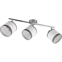 Trio Reality Leuchten Spotbalken Davos R81553006 Chrom Schirme Stoff