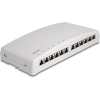 DeLock Mini Desktop Patchpanel 12 Port Cat.6A grau