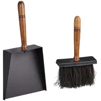Relaxdays Kehrgarnitur Kaminofen Braun Schwarz