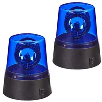 Relaxdays 2 x LED Blaulicht, Blau,Schwarz