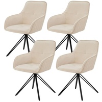 Juskys Esszimmerstuhl drehbar mit Samt Beige