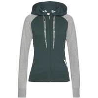 Bench. loungewear Kapuzensweatjacke Damen dunkelgrün-hellgrau Gr.44/46