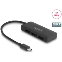 DeLock USB Type-C Splitter DP Alt Mode zu 3