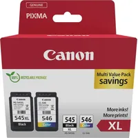Canon PG545XL BK / CL546XL C/M/Y Tintenpatronen + Fotopapier