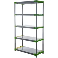 Proregal Kunststoffregal Grey Bear Tall, HxBxT 180x110x46cm, Fachlast 120kg,