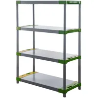 Proregal Kunststoffregal Grey Bear Low HxBxT 138x110x46cm, Fachlast 120kg,