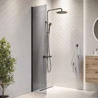 Badplaats Duschwand Rizani 40 x 200cm Glas Duschabtrennung Schwarz