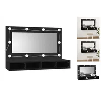 VidaXL Spiegelschrank mit LED Schwarz 90x31,5x62 cm