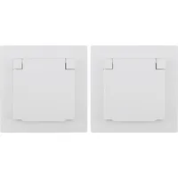 McPower Schutzkontakt-Steckdose McPower ''Flair'', 250V/16A, UP, IP44, weiß, 2er-Pack
