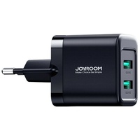 Joyroom JR-TCN01 2xUSB-A 12W 2,4A Netzladegerät Schwarz Ladeadapter Schnelles