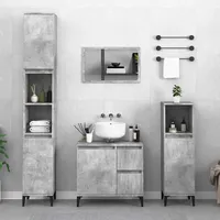 VidaXL Badschrank Betongrau 65x33x60 cm Holzwerkstoff