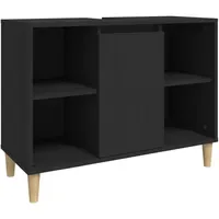 VidaXL Waschbeckenunterschrank Schwarz 80x33x60 cm Holzwerkstoff