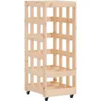 VidaXL Kaminholzregal mit Rollen 40x49x110 cm Massivholz Kiefer