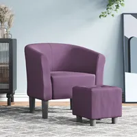 VidaXL Clubsessel mit Fußhocker Lila Stoff