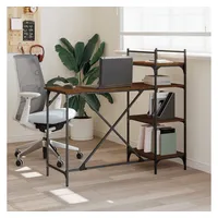 VidaXL Computertisch mit Regal Braun Eiche-Optik 120x47x109 cm