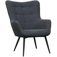 ByLIVING Sessel Uta, dunkelgrau, Gestell Metall schwarz