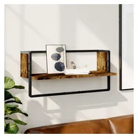VidaXL Wandregal mit Stange Braun Eichen-Optik 65x25x30 cm vidaXL