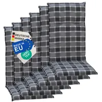 Nyvi Hochlehnerauflage 6 St. grau kariert