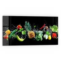 Deqori Küchenrückwand Glas | Motiv Sauberes Obst und Gemüse