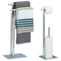 Relaxdays 2 tlg. Bad Set PAGNONI wc Garnitur, Handtuchhalter,