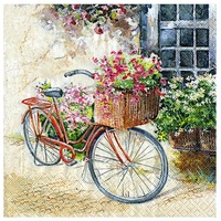 Home fashion Fashion®, For Home Home Fashion Lunch-Serviette, Blumenfahrrad,
