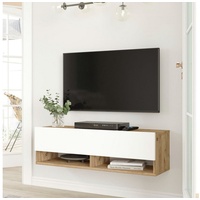 [en.casa] Fernsehtisch Laitila 100x31,5x29,5cm Eiche rustikal/Weiß