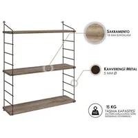 Asir Wandregal 85 x 20 x 72 cm Braun