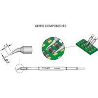 Jbc Entlötspitze Serie C120 Chip-Komponenten, C120902/Ø 0,3 mm, gebogen,