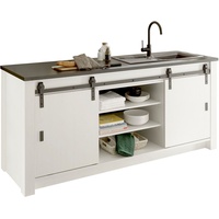 Home Affaire Spülenschrank »Sherwood«, Breite 201 cm, mit Scheunentorbeschlag