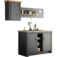 OTTO home Küchenzeile 186 cm grau
