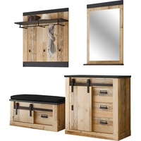 Home Affaire Garderoben-Set »SHERWOOD«, (4 St.), mit Scheunentorbeschlag, Apothekergriffe