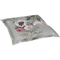 GO-DE Hockerauflage 50 x 50 cm mint Blumenmotiv 1