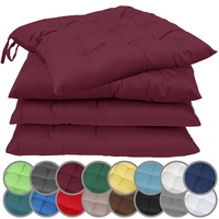 NatureMark 4er Set Stuhlkissen mit Bändern 40x40 cm –