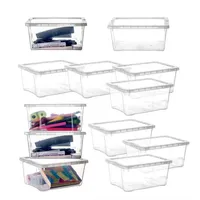 BigDean 12er Set Aufbewahrungsboxen mit Deckel 1,7L klein -