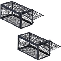 Relaxdays Lebendfalle Mäuse & Ratten, 2er Set, tierfreundliche Nagetierfalle,